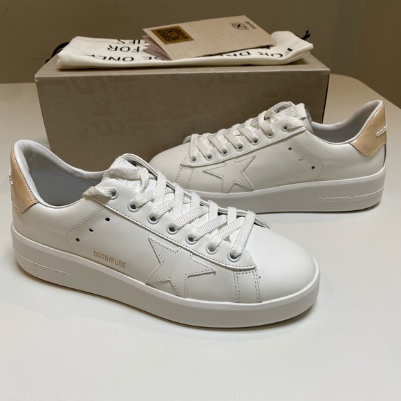 Golden Goose Pure Star Sneaker White/Creamy White Heel sz 40 NIB - Picture 8 of 10